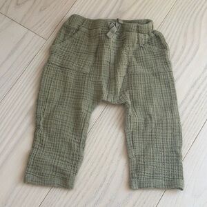 Colored Organics Sully Muslin Pants olive green 3-6 months